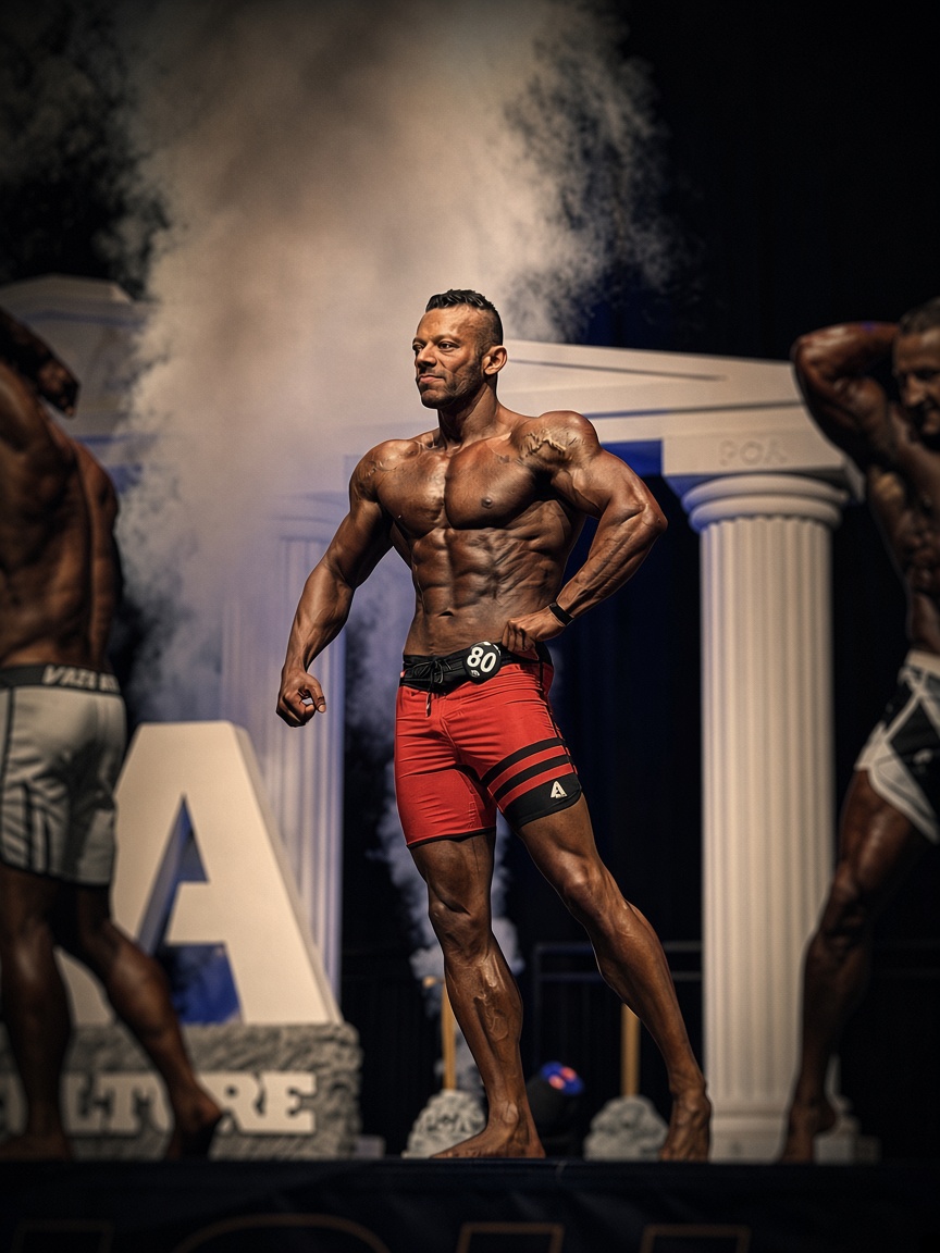 Onur Deyirmenci competing in men's physique
